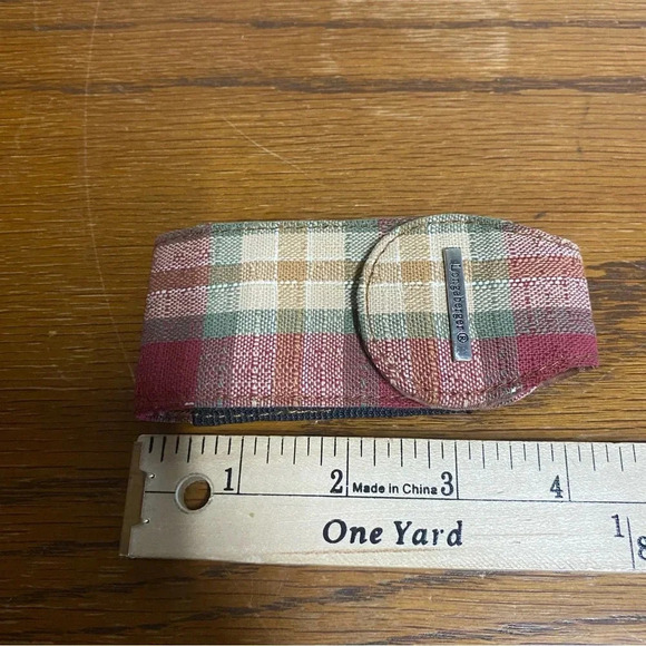 Longaberger Cell Phone Case Clip On Plaid Mini Small Red Green Beige - Picture 5 of 5
